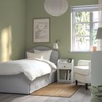 IKEA RAMNEFJALL/LURÖY tek kişilik karyola klovsta gri-beyaz - 79552753