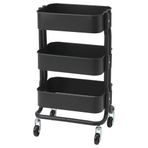 IKEA Rashult Siyah 38x28x65 cm Servis Arabası