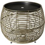 IKEA Rattan Yuvarlak Tepsili Sehpa, Meridyendukkan Kahverengi, 52X44X44 cm Iç-Dış Mekanda Kullanım