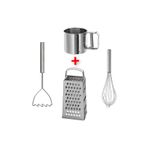 IKEA Rende + Un Eleği + Patates Ezici + Çırpıcı İkea 4'lü Mutfak Gereçleri Seti Yemek Pişirme Gereçleri