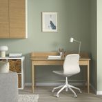 IKEA RIDSPÖ/LANGFJALL çalışma masası ve sandalye meşe bej-beyaz - 69502674
