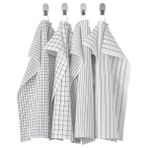 IKEA Rinnig - Koyu Gri / Beyaz - 4 Adet 45x60 cm Kurulama Bezi