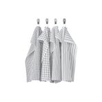 IKEA Rınnıg Mutfak Bezi 4 Adet Beyaz Koyu Gri 45x60 Cm %100 Pamuk Kurulama
