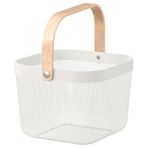 Ikea Rısatorp Dekoratif Çelik Beyaz Sepet Kutu Beyaz 25X26x18 Cm