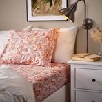 IKEA RODGERSIA lastikli çarşaf pembe-beyaz - 60579620