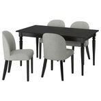 IKEA ROSENTORP yemek masası takımı siyah-Tibbleby bej/gri - 89610130