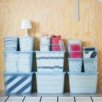 IKEA RYKTA kapaklı kutu şeffaf gri-mavi - 30533209