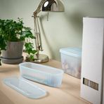 IKEA RYKTA kapaklı kutu şeffaf gri-mavi - 40533204
