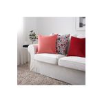 IKEA Sanela Kadife Kumaş Açık Kahverengi - Kırmızı Minder / Kırlent Kılıfı Ikea Sanela Kırlent Kılıfı