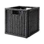 IKEA Sepet Kutu Düzenleyici Siyah Renk Meridyendukkan 32 x 34 x 32 cm 1 Adet Rattan Çok Amaçlı Sepet - Gri - Siyah