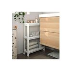 IKEA Servis Sehpası Beyaz 54x18x71 Cm Mutfak-banyo Düzenleyicisi 3 Katlı Tekerlekli