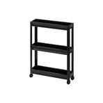 IKEA Servis Sehpası Siyah 54x18x71 Cm Mutfak-banyo Düzenleyicisi 3 Katlı Tekerlekli