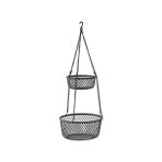 IKEA Siyah Renk Mutfak Askısı-Tel Sepet 2 Katlı 25X63 cm Asılabilir Galvanizli Çelik-Siyah
