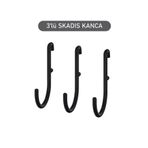IKEA SKADIS 3 adet siyah kanca, çok amaçlı pano parçası, siyah, 4.5x7 cm,
