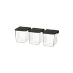 IKEA Skadıs 3lü Siyah Kapaklı Set Çok Amaçlı Pano Parçası Kapaklı Şeffaf Kutu 7X8X8.5 cm
