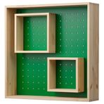 IKEA SKOGSMOSAIK duvara monte teşhir dolabı çam-yeşil - 20593010