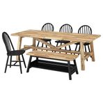 IKEA SKOGSTA yemek masası takımı akasya-siyah - 79608769