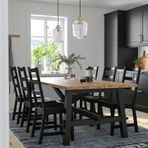 IKEA SKOGSTA/NORDVIKEN yemek masası takımı akasya-siyah - 69482690
