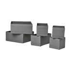 Ikea Skubb Çekmece Içi Düzenleyici Kutu Seti, Koyu Gri ( 6 Parça )