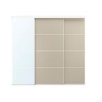 IKEA SKYTTA/MEHAMN/AULI gömme dolap için sürgü kapak beyaz-bej aynalı cam - 29575926
