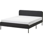 IKEA Slattum Çift Kişilik Karyola Vissle Koyu Gri 160 x 200 cm