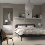 IKEA SLATTUM çift kişilik karyola vissle koyu gri - 40571248