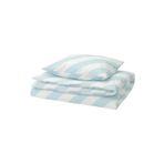 IKEA SLÖJSILJA açık mavi-beyaz-çizgili 150x200/50x60 cm tek kişilik nevresim seti 305.613.96