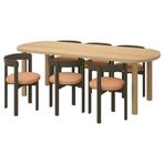 IKEA STOCKHOLM 2025 yemek masası takımı meşe kaplama-koyu kahve deri - 09579987