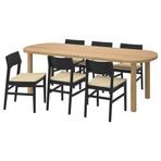 IKEA STOCKHOLM 2025/SKANSNAS yemek masası takımı meşe kaplama-siyah kayın - 69579989