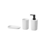 IKEA Storavan Beyaz Banyo Aksesuar Seti - Sıvı Sabunluk - Katı Sabunluk - Diş Fırçalık