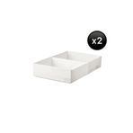 IKEA Stuk 2 adet Dolap Içi Düzenleyici Bölmeli Kutu, 2'li Beyaz ( 34x51x10 Cm )