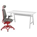 IKEA Styrspel Gri-Kırmızı Oyuncu Sandalyesi