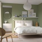IKEA TALLASEN/LURÖY/VALEVAG çift kişilik karyola açık bej - 99537506