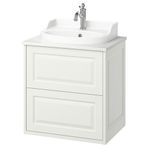 IKEA TANNFORSEN/TOLKEN/RUTSJÖN lavabo dolabı kombinasyonu beyaz-beyaz mermer görünüm - 49513975