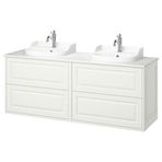 IKEA TANNFORSEN/TOLKEN/RUTSJÖN lavabo dolabı kombinasyonu beyaz-beyaz mermer görünüm - 59528392