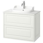IKEA TANNFORSEN/TOLKEN/RUTSJÖN lavabo dolabı kombinasyonu beyaz-beyaz mermer görünüm - 79521399
