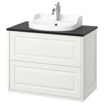 IKEA TANNFORSEN/TOLKEN/RUTSJÖN lavabo dolabı kombinasyonu beyaz-siyah mermer görünüm - 99521402