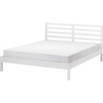 Ikea Tarva Luröy Karyola 140X200 cm Beyaz Vernikli Çift Kişilik Masif Çam Esnek Lata