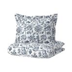 IKEA Tek Kişilik Nevresim Takımı 150X200/50X60 cm Meridyendukkan Beyaz-Mavi Çiçek Desen-Çarşafsız - 150 x 200 cm