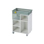 IKEA Tekerlekli servis sehpası, Çocuk odası dolabı, beyaz-gri-yeşil, 54x33 cm