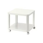 IKEA Tekerlekli Yan Sehpa, Beyaz Renk 50x50 Cm Ev Dekorasyonu Mobilya