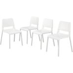 IKEA Teodores Mutfak Sandalyesi Seti Beyaz 4 Adet - 4 Adet