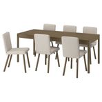 IKEA TONSTAD yemek masası takımı kahverengi/meşe kaplama-Fridtuna açık bej - 19596929