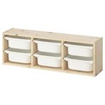 IKEA TROFAST çocuk duvar rafı çam-beyaz - 19575489