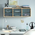 IKEA TROFAST çocuk duvar rafı çam-gri-mavi - 49478203