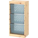 Ikea Trofast Saklama Ünitesi 44 x 30 x 91 cm Çam Gri Mavi Çocuk Odası Uyumlu - Gri - Mavi - 44x30x91 cm