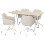 IKEA TROTTEN/TOSSBERG ofis masa ve sandalye seti bej-beyaz - 99552672