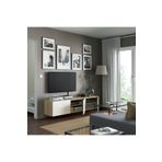 IKEA tv sehpası, ağartılmış meşe görünümlü-parlak cila-beyaz, 180x42x38 cm, SELSVIKEN