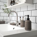 IKEA TVALSJÖN banyo seti taş rengi-siyah - 80456637