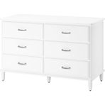 IKEA Tyssedal 6 Çekmeceli Şifonyer Beyaz 127 x 81 cm